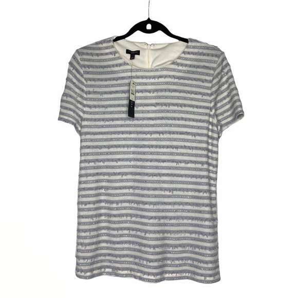 New with tags Talbots striped metallic thread back zipper size petite large - Picture 1 of 8
